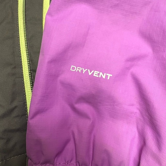 The North Face Girls Small 7-8 DryVent Hooded Windbreaker Jacket Purple Grey - Picture 7 of 7